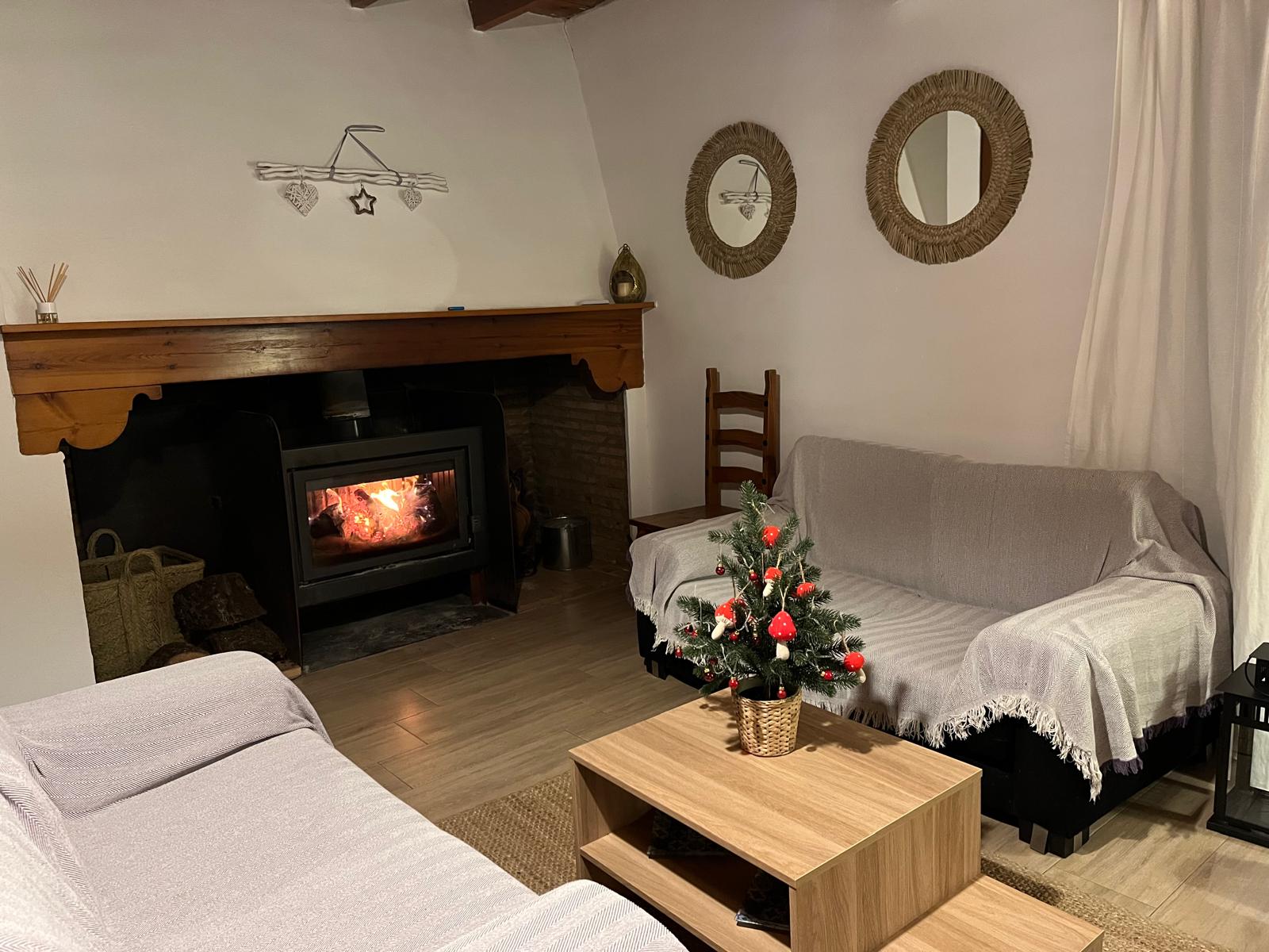 Chimenea del salón de la Casa 1